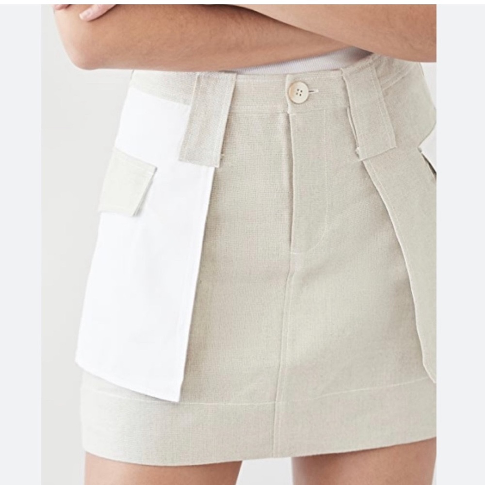 GANNI
Colourblock Patch Pocket Linen Skirt